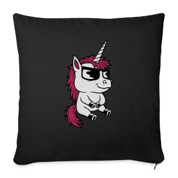 Cool Sunglasses Unicorn Comic - Sofa pillowcase 17,3'' x 17,3'' (45 x 45 cm) - black - Front