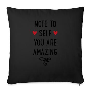 Motivation - Sofa pillowcase 17,3'' x 17,3'' (45 x 45 cm) - black - Front