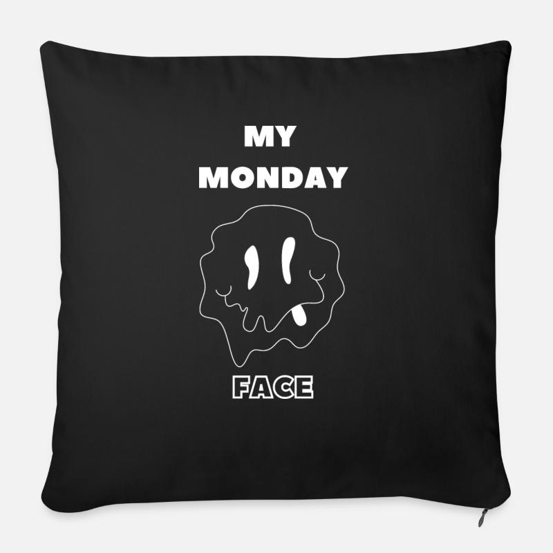 MY MONDAY FACE - Sofakissenbezug 45 x 45 cm - Schwarz