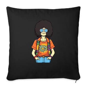 Marc the hippie - Sofa pillowcase 17,3'' x 17,3'' (45 x 45 cm) - black - Front