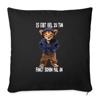There's a lot to do, let's start - Sofa pillowcase 17,3'' x 17,3'' (45 x 45 cm) - black - Front