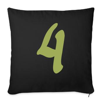 4 - Sofakissenbezug 45 x 45 cm - Schwarz - Vorne