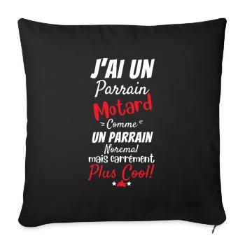 Ich habe ein Biker-Paten-Motorrad-Geburtsgeschenk - Sofakissenbezug 45 x 45 cm - Schwarz - Vorne