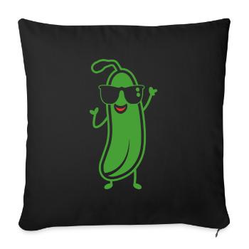 Courgette - Sofa pillowcase 17,3'' x 17,3'' (45 x 45 cm) - black - Front