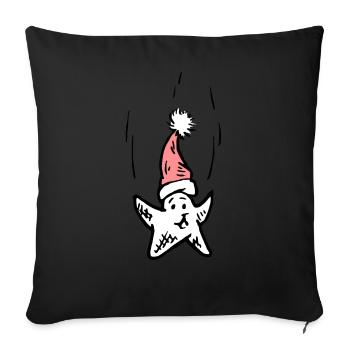 Merry Christmas star - Sofa pillowcase 17,3'' x 17,3'' (45 x 45 cm) - black - Front