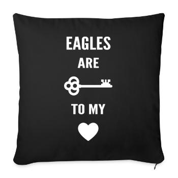 Eagles are the key to my heart - Sofa pillowcase 17,3'' x 17,3'' (45 x 45 cm) - black - Front