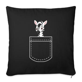 zebra - Sofa pillowcase 17,3'' x 17,3'' (45 x 45 cm) - black - Front