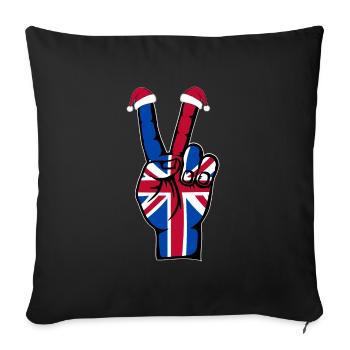 Drapeau britannique Noël symbole de la paix - Housse de coussin décorative 45 x 45 cm - noir - Devant