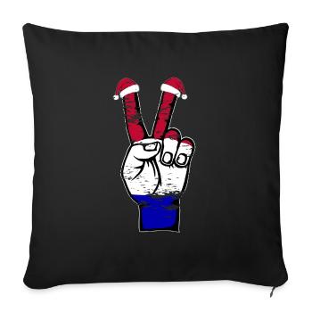 Holland Flag Christmas Peace Symbol Used - Sofa pillowcase 17,3'' x 17,3'' (45 x 45 cm) - black - Front