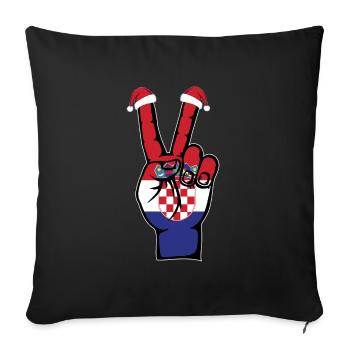 Croatie Drapeau Noël Symbole De Paix - Housse de coussin décorative 45 x 45 cm - noir - Devant