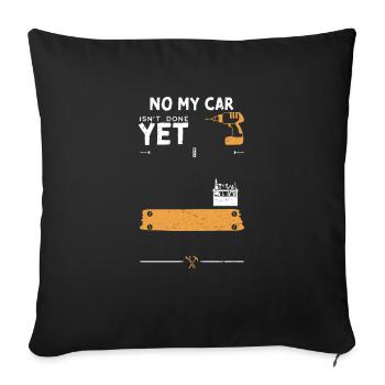 Non Ma voiture n’est pas encore terminée - Housse de coussin décorative 45 x 45 cm - noir - Devant