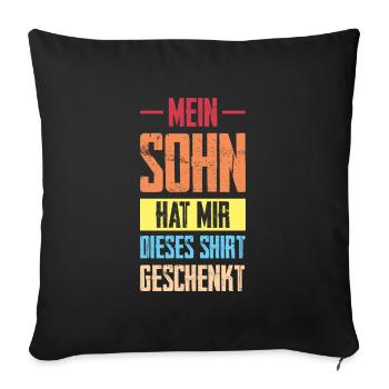 Sohn Familie Söhn Geschenk - Sofakissenbezug 45 x 45 cm - Schwarz - Vorne
