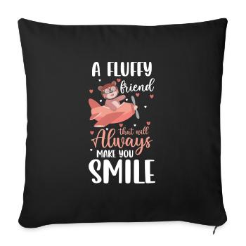 Teddy Bear Cuddly Toy Pregnant - Sofa pillowcase 17,3'' x 17,3'' (45 x 45 cm) - black - Front