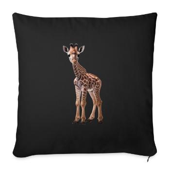 Giraffe - Giraffe Baby - Cool Kids Giraffe - Sofa pillowcase 17,3'' x 17,3'' (45 x 45 cm) - black - Front