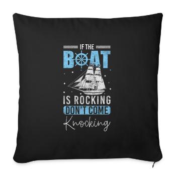 Voilier Sea Yacht Sailor - Housse de coussin décorative 45 x 45 cm - noir - Devant