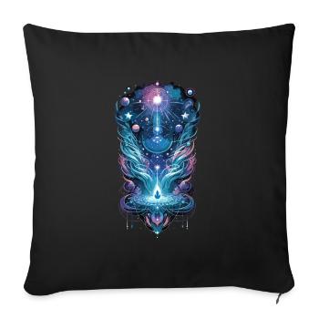 Cosmic Ayahuasca Vision - Sofa pillowcase 17,3'' x 17,3'' (45 x 45 cm) - black - Front