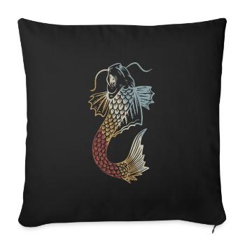Koi Fish Retro Style Vintage - Housse de coussin décorative 45 x 45 cm - noir - Devant