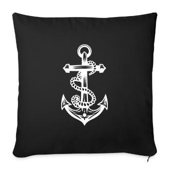Anchor symbolism - Sofa pillowcase 17,3'' x 17,3'' (45 x 45 cm) - black - Front