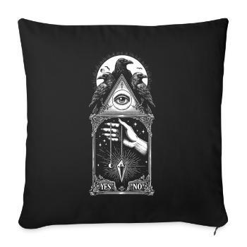 Yes/No Corbeaux pendulum - Sofa pillowcase 17,3'' x 17,3'' (45 x 45 cm) - black - Front