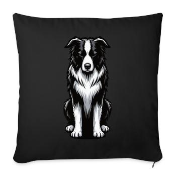 Border Collie Chien de berger Border Collies Chien Collie - Housse de coussin décorative 45 x 45 cm - noir - Devant