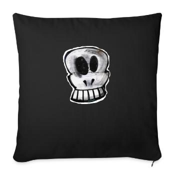 TOMZOFF Schädel Skull - Sofakissenbezug 45 x 45 cm - Schwarz - Vorne