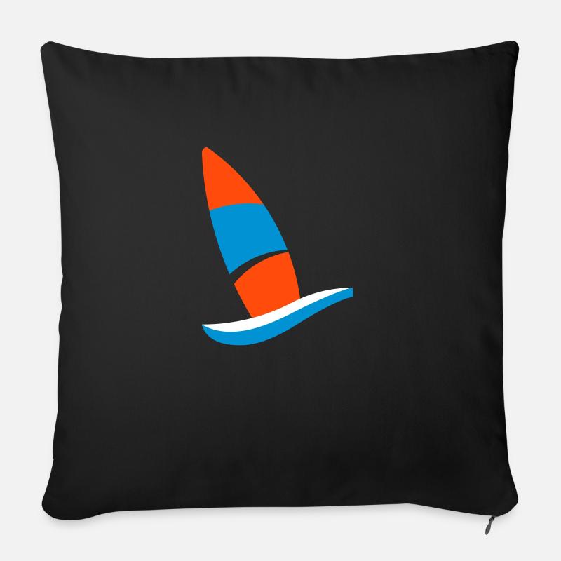 windsurfing logo - Sofakissenbezug 45 x 45 cm - Schwarz