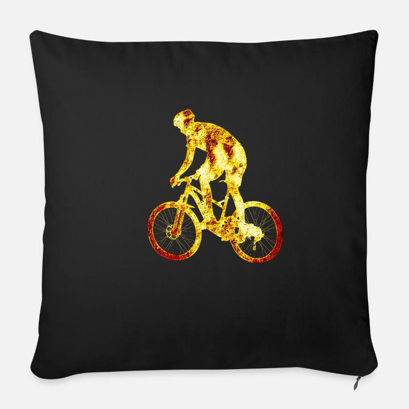 Fahrrad Feuer - Sofakissenbezug 45 x 45 cm - Schwarz