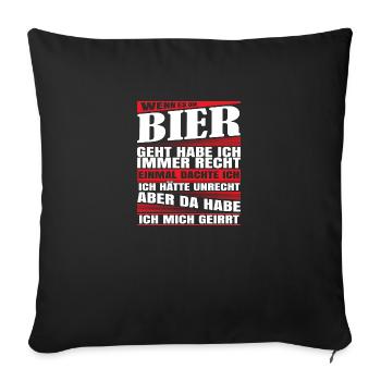 Wenn es um bier geht habe ich eiserne Prinzipien - Sofakissenbezug 45 x 45 cm - Schwarz - Vorne