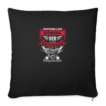 Offizieller sponsor der örtlichen Bußgeldstelle - Sofakissenbezug 45 x 45 cm - Schwarz - Vorne