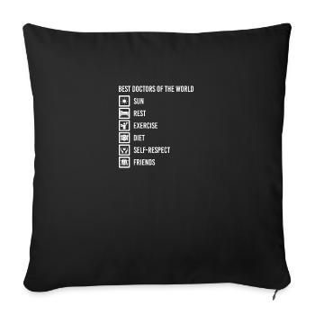 Funny Natural Health Pictogram Best Doctor - Sofakissenbezug 45 x 45 cm - Schwarz - Vorne