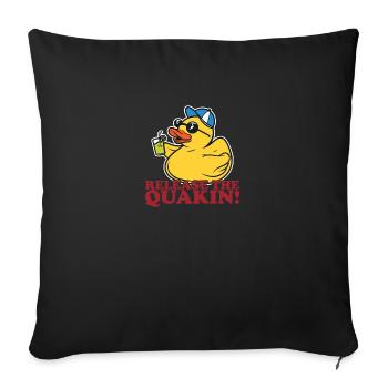 Yellow Duck Release The Quackin! Funny - Sofa pillowcase 17,3'' x 17,3'' (45 x 45 cm) - black - Front