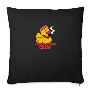 Rubber Duckie Crew Cute Duck - Sofakissenbezug 45 x 45 cm - Schwarz - Vorne