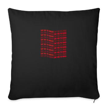 Rétro Dites Non aux drogues Texte ondulé - Housse de coussin décorative 45 x 45 cm - noir - Devant