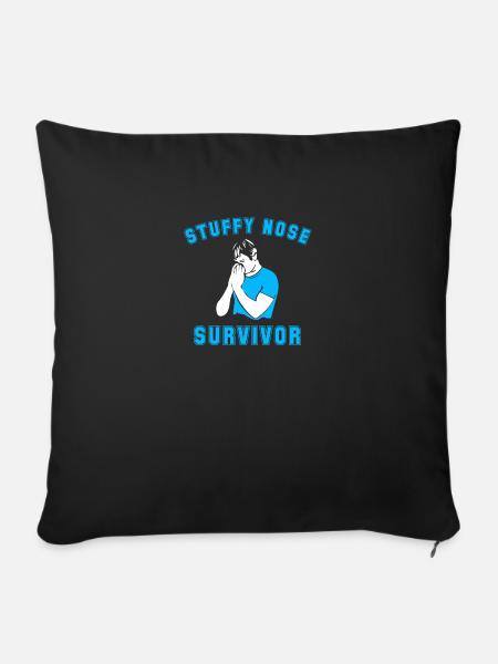 Retro Stuffy Nose Survivor - Sofakissenbezug 45 x 45 cm - Schwarz
