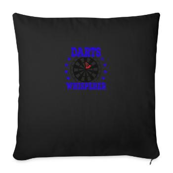 Darts Whisperer Funny Vintage Darts Player - Sofakissenbezug 45 x 45 cm - Schwarz - Vorne