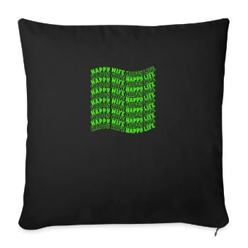 Happy Wife Happy Life Engagement Marriage - Sofa pillowcase 17,3'' x 17,3'' (45 x 45 cm) - black - Front