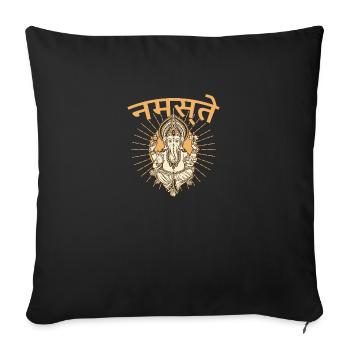Yoga Gansha Namaste Sanskrit Namaste Meditation - Sofa pillowcase 17,3'' x 17,3'' (45 x 45 cm) - black - Front