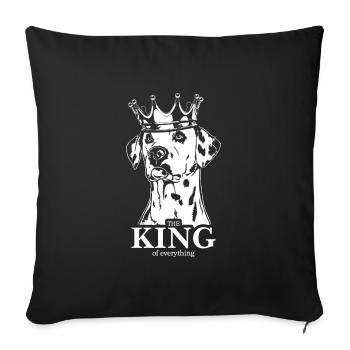 DALMATINER King of everything Hunde Wilsigns - Sofakissenbezug 45 x 45 cm - Schwarz - Vorne