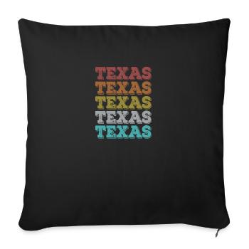 Vintage Texas Houston - Sofa pillowcase 17,3'' x 17,3'' (45 x 45 cm) - black - Front