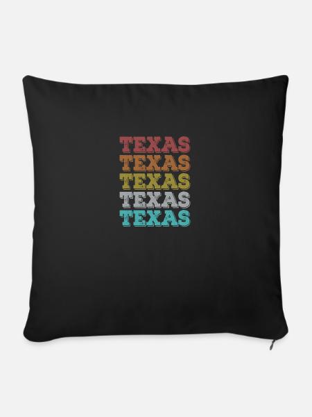 Vintage Texas Houston - Sofakissenbezug 45 x 45 cm - Schwarz