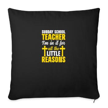 Faithful Servant Christian Sunday School Teacher - Sofa pillowcase 17,3'' x 17,3'' (45 x 45 cm) - black - Front