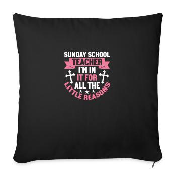 Faithful Servant Christian Sunday School Teacher - Sofa pillowcase 17,3'' x 17,3'' (45 x 45 cm) - black - Front