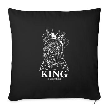 Chien Dog Dog Roi Terrier à poil doux - Housse de coussin décorative 45 x 45 cm - noir - Devant