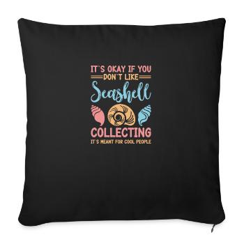Womens Shelling Shell Collecting Seashells - Sofakissenbezug 45 x 45 cm - Schwarz - Vorne