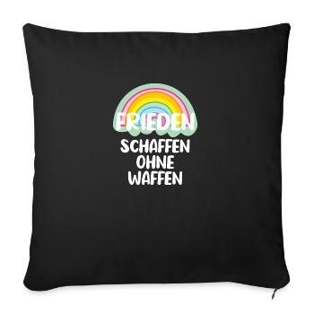 frieden schaffen ohne waffen weiss - Sofakissenbezug 45 x 45 cm - Schwarz - Vorne