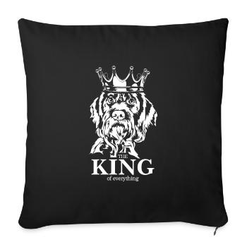 Allemand à poil dur roi de tout chien Wilsigns - Housse de coussin décorative 45 x 45 cm - noir - Devant