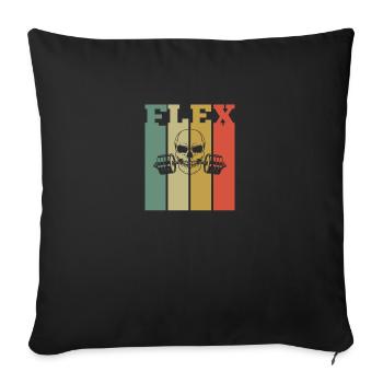 Gym Flex Workout Muscle Weightlifting - Sofa pillowcase 17,3'' x 17,3'' (45 x 45 cm) - black - Front