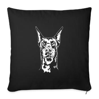 Dobermann Portrait Dobi Dobie Hund Hunde Wilsigns - Sofakissenbezug 45 x 45 cm - Schwarz - Vorne