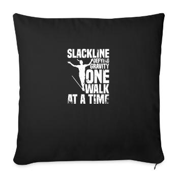 Slackline Board Gear Balançoire de slackline - Housse de coussin décorative 45 x 45 cm - noir - Devant