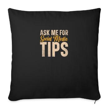 Social Media Kit SMM Manager Advertising Media - Sofa pillowcase 17,3'' x 17,3'' (45 x 45 cm) - black - Front